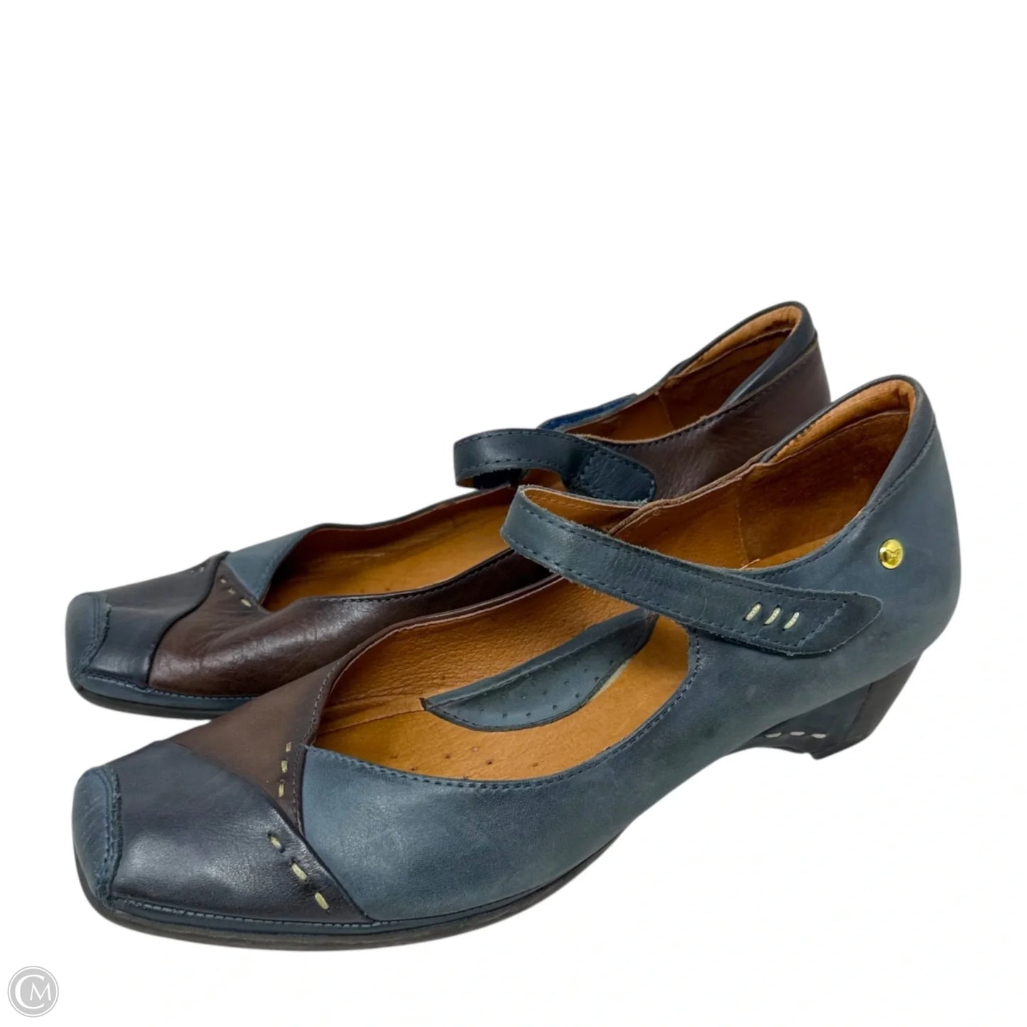 Gandia Arcilla Leather Mary Jane’s By Pikolinos In Blue & Brown, Size: 9