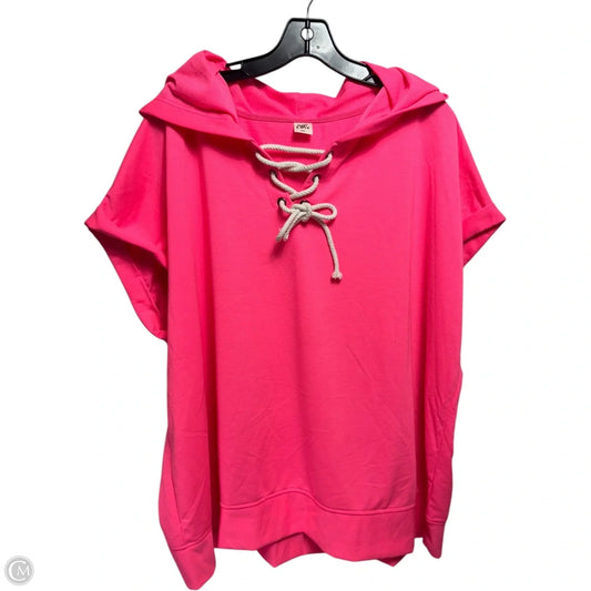 Hooded Top Sleeveless By Sew In Love In Pink, Size: 3x