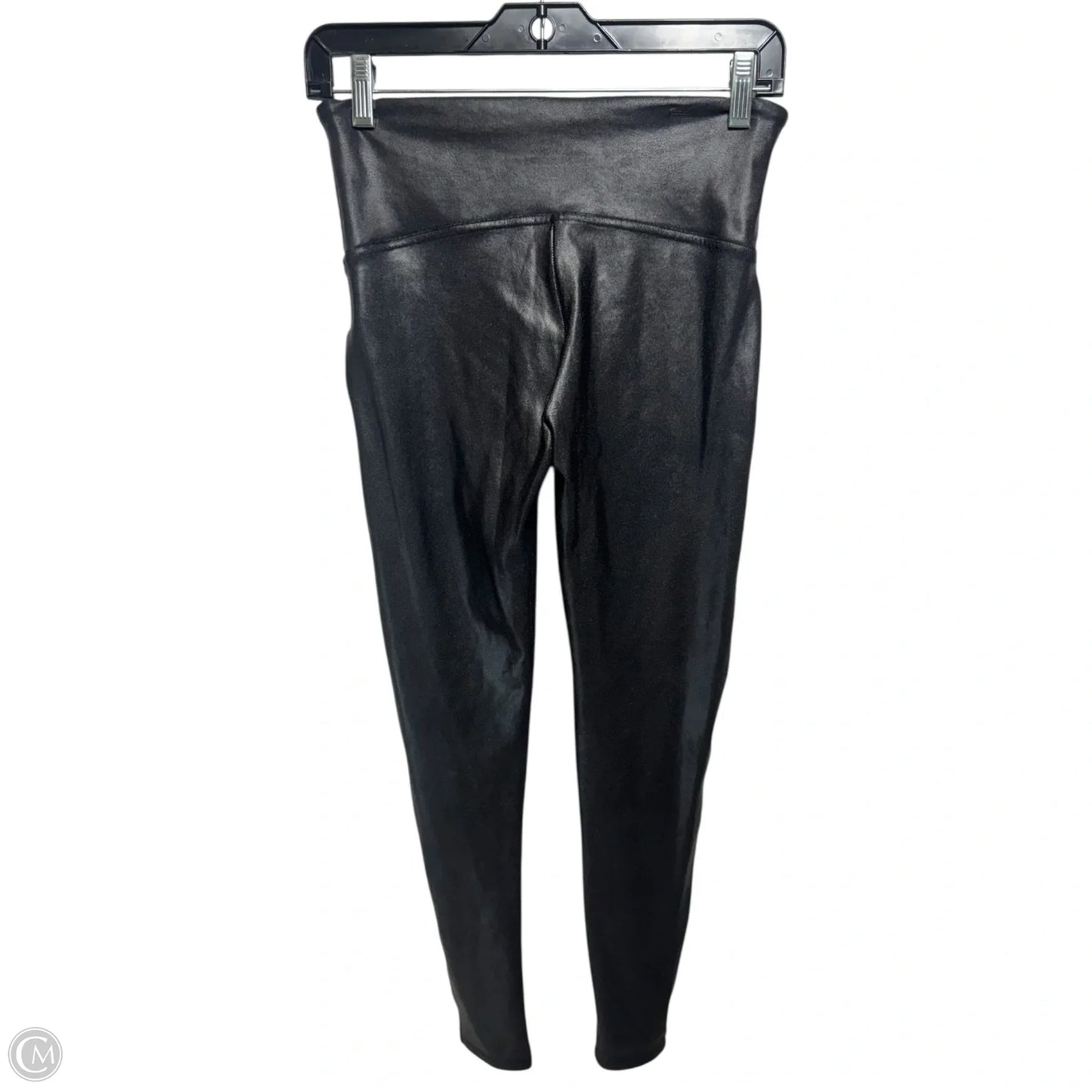 Metallic Pants Leggings By Spanx In Black, Size: L