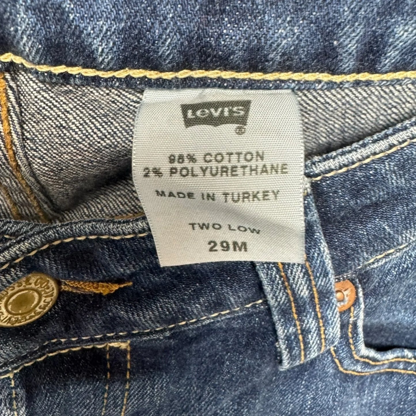 Two Low Jeans low rise slim Boot Cut By Levis In Blue Denim, Size: 8, 29M