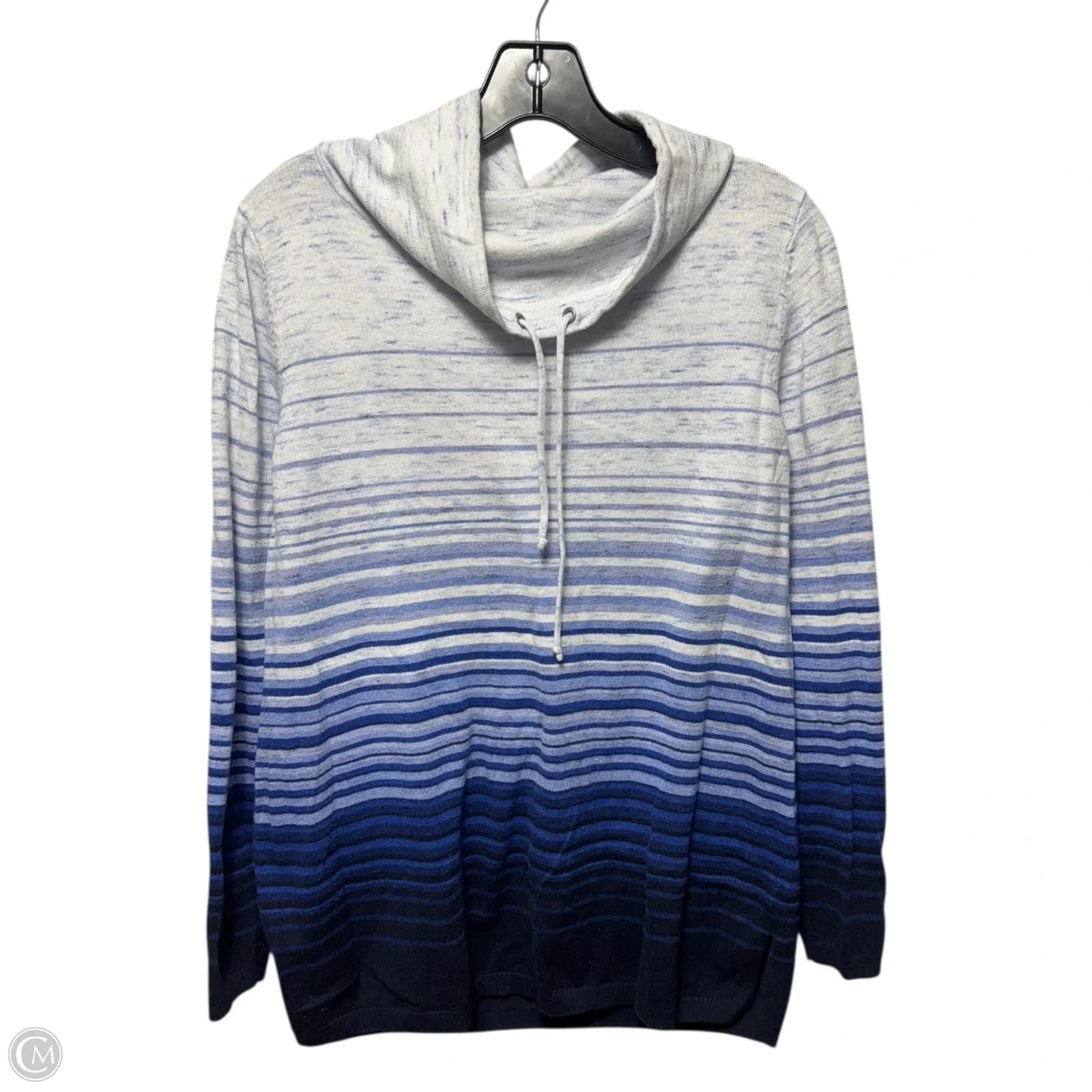 Sweater By Talbots In Blue & White, Size: M