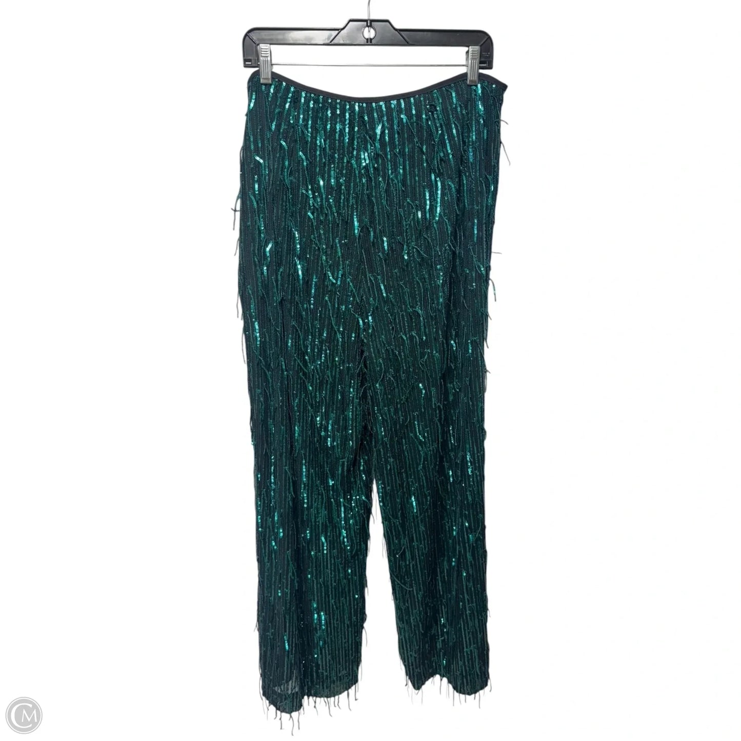Sequin Fringe Pants By Maeve In Green, Size: 12