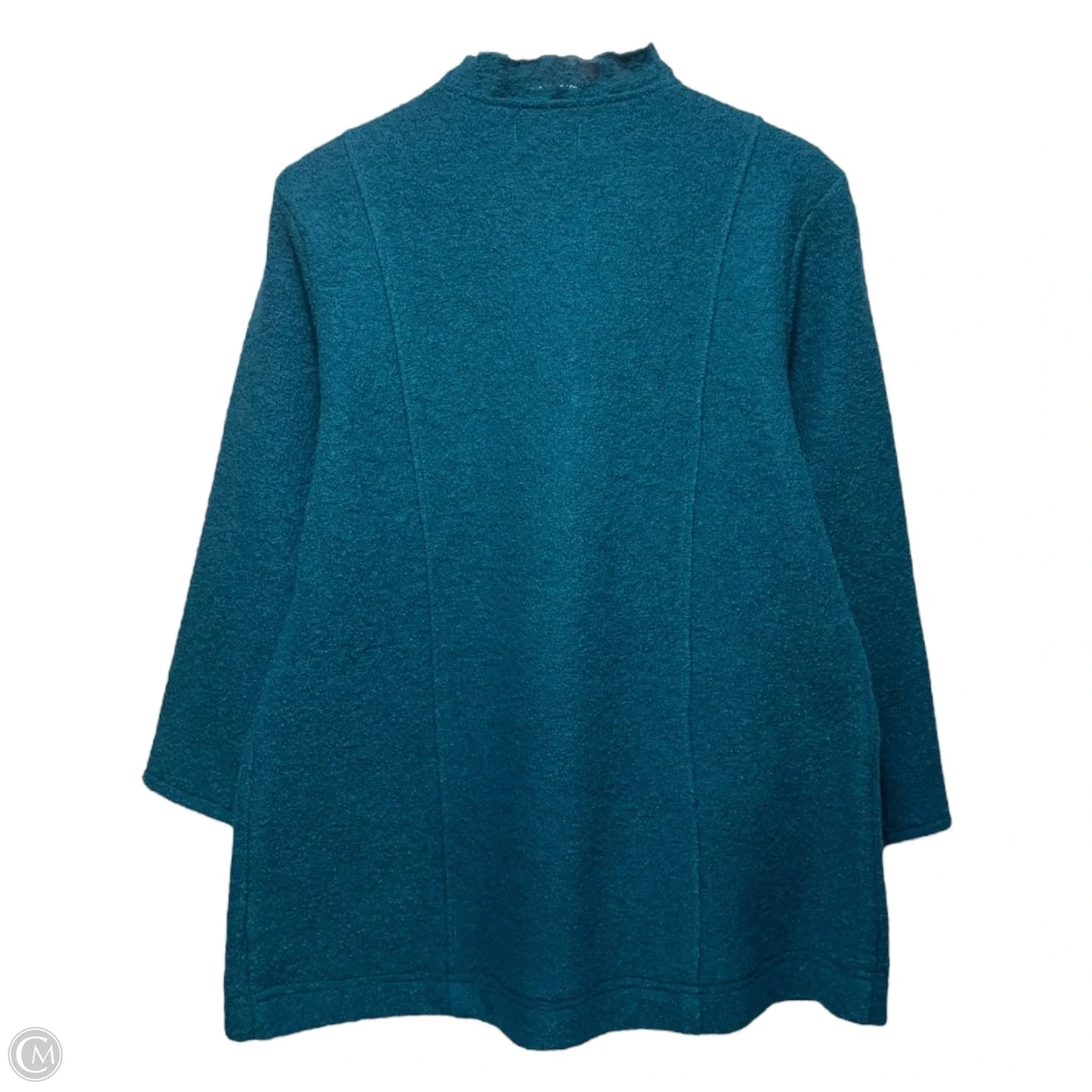 Boiled Wool Peacoat By Appleseeds In Teal, Size: L