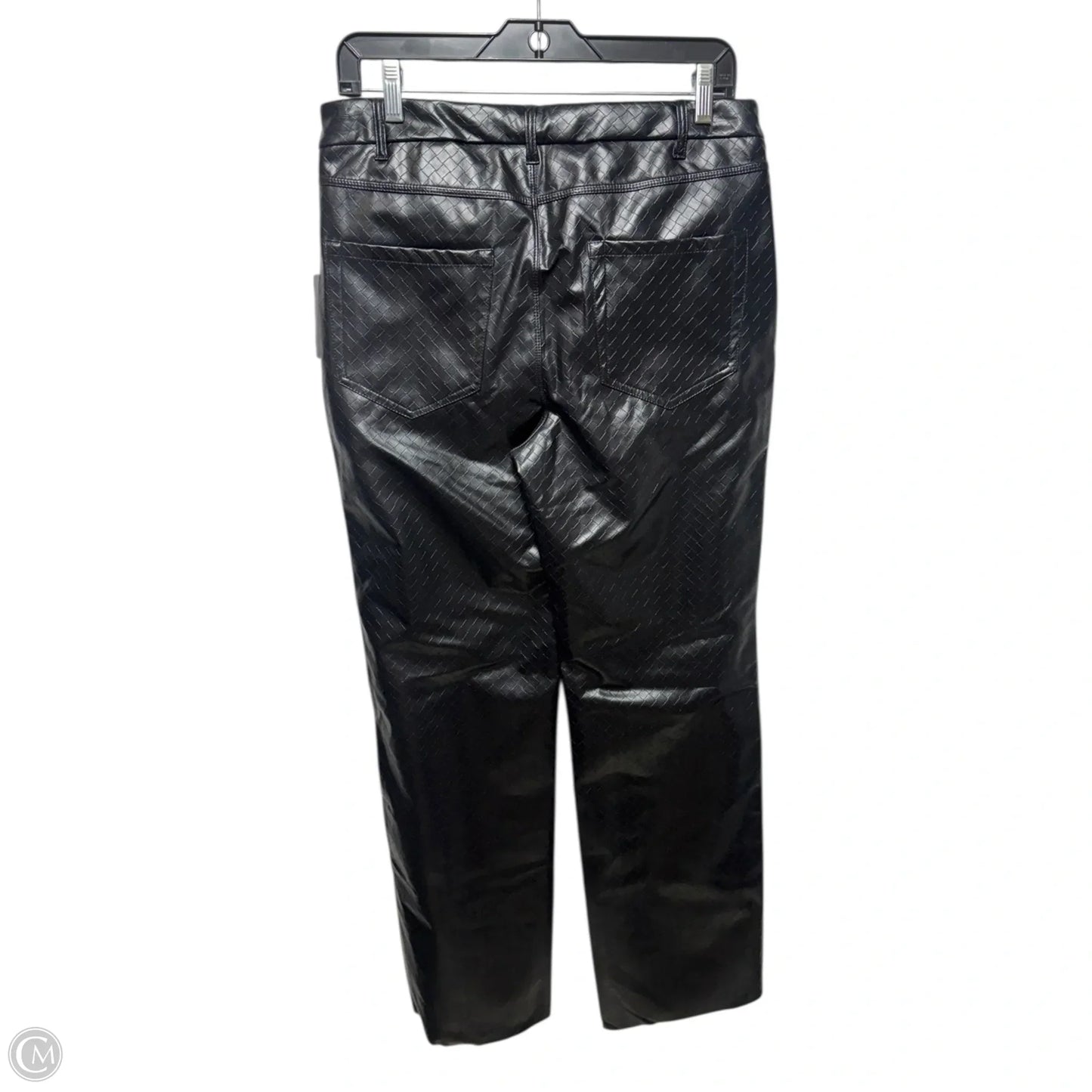 Faux Woven Leather Pants Leggings By Lysse In Black, Size: L