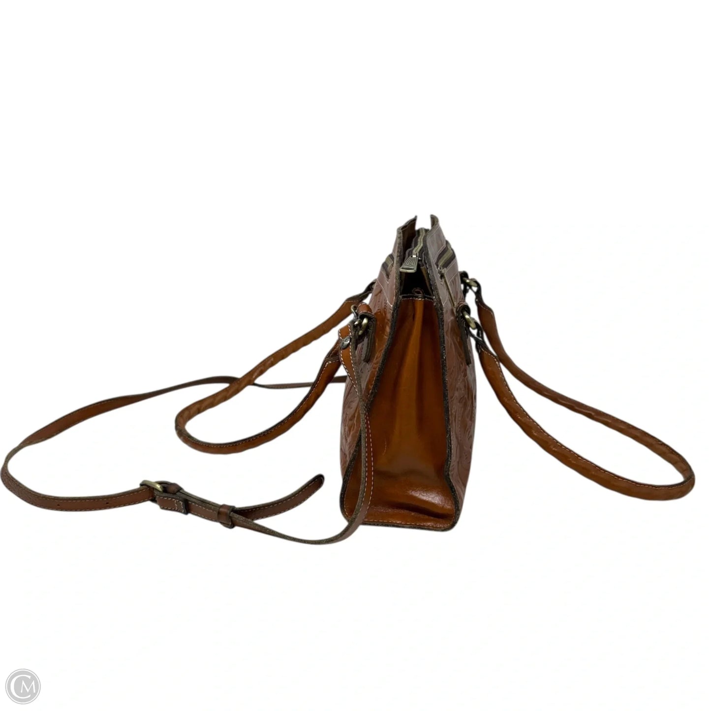 Calvi Square Satchel In Tooled Florence Designer By Patricia Nash, Size: Medium