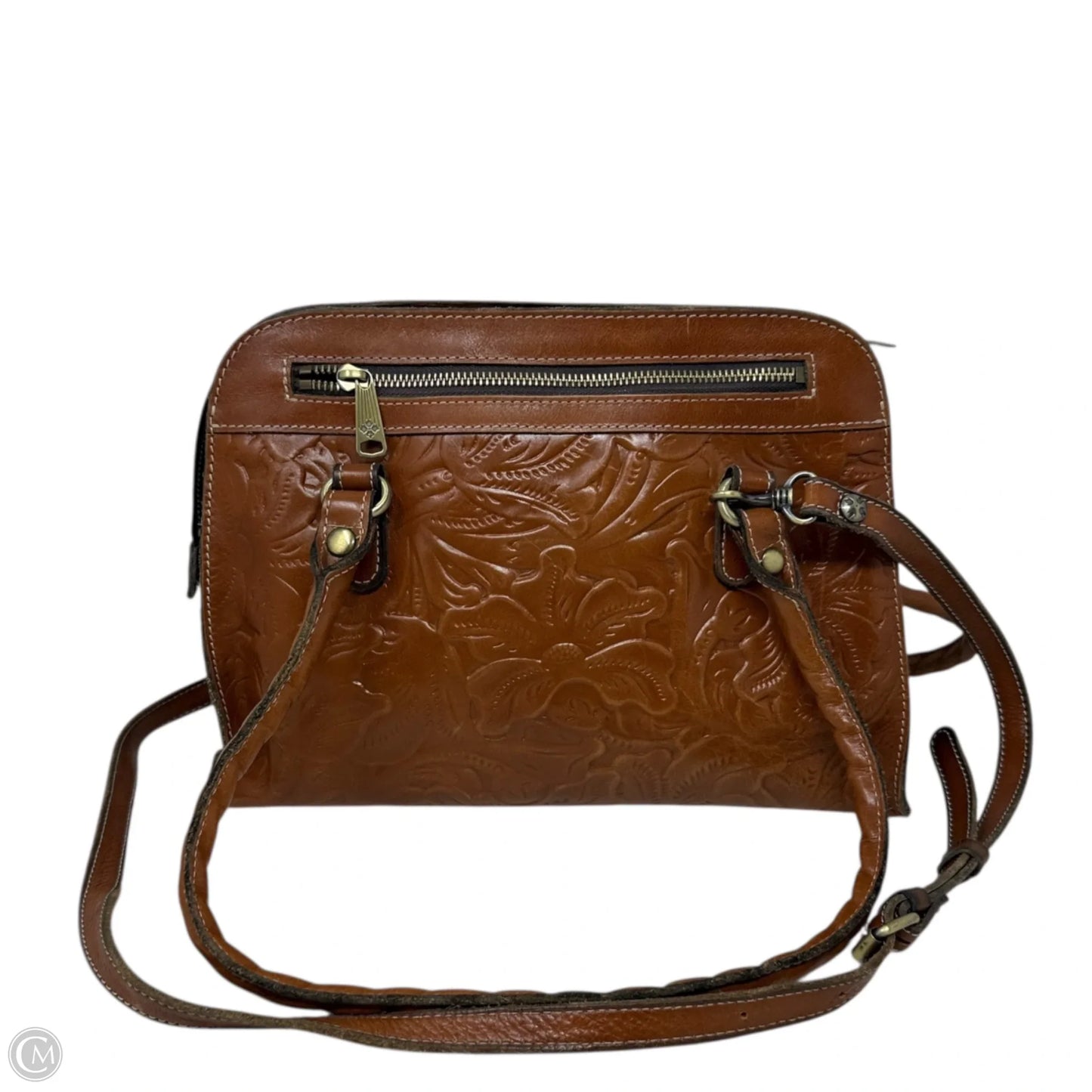 Calvi Square Satchel In Tooled Florence Designer By Patricia Nash, Size: Medium