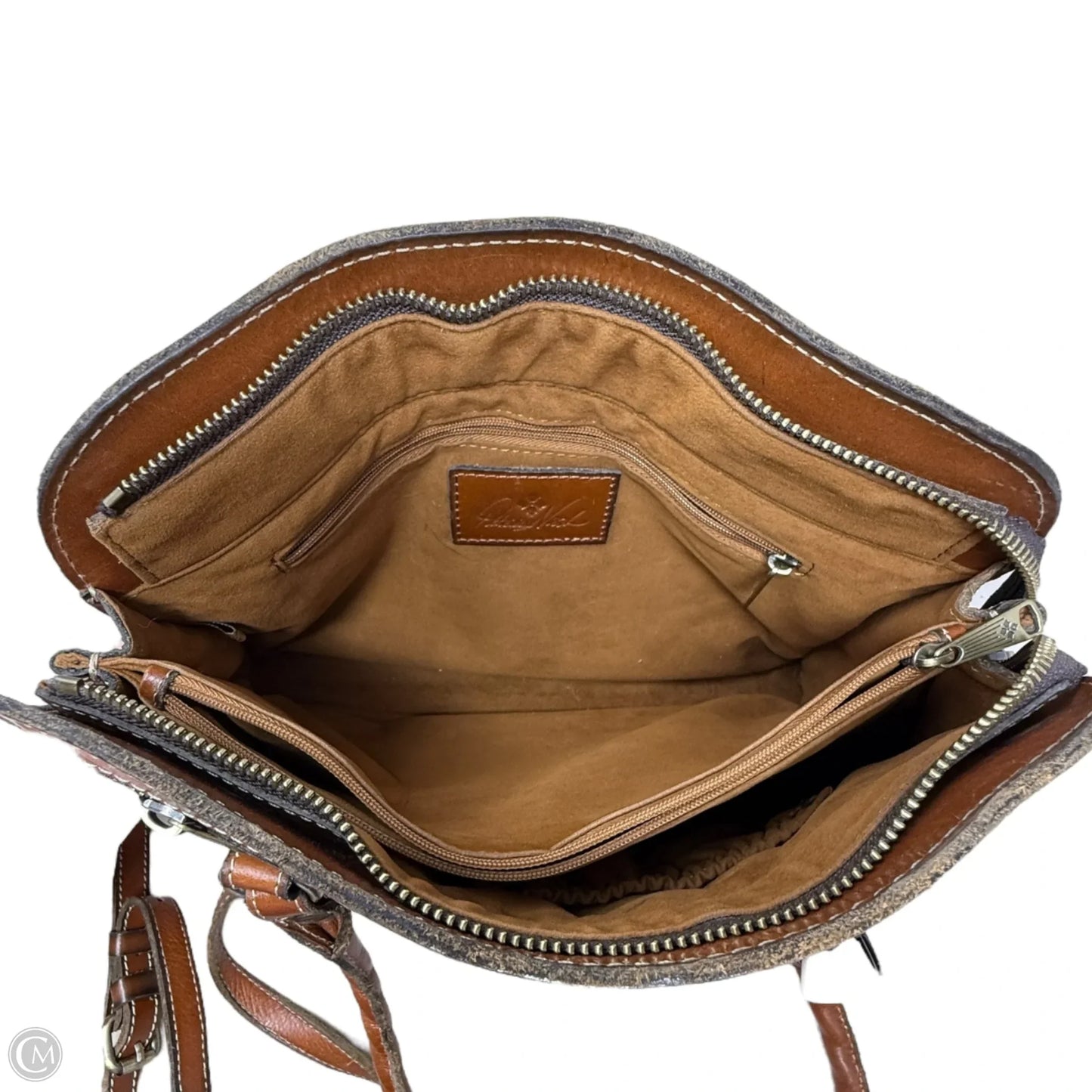 Calvi Square Satchel In Tooled Florence Designer By Patricia Nash, Size: Medium
