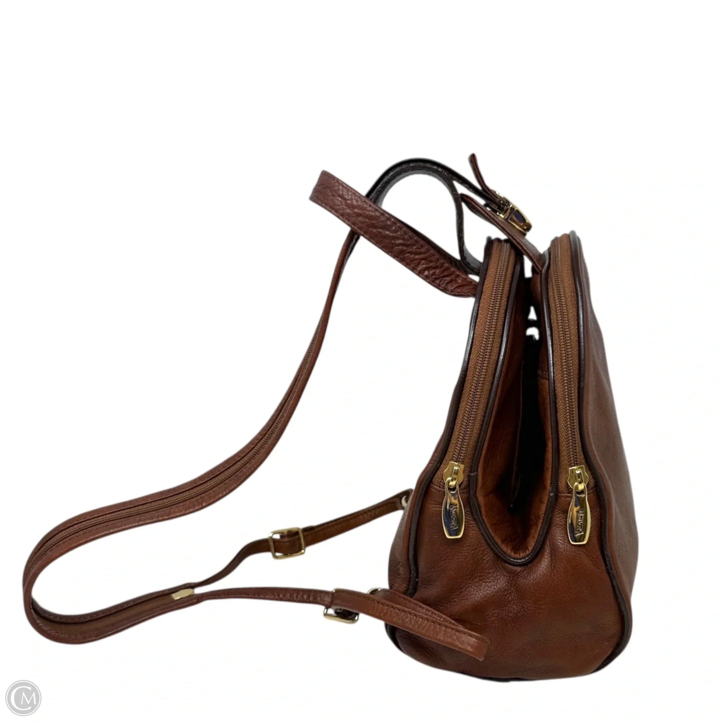 Italian Leather Convertible Backpack Sling By Valentina, Size: Small