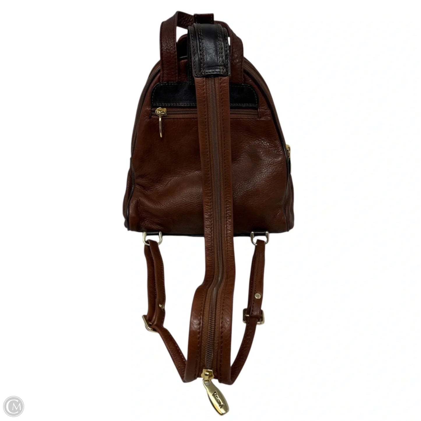 Italian Leather Convertible Backpack Sling By Valentina, Size: Small