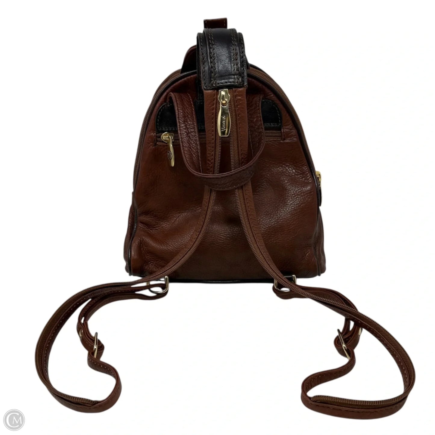 Italian Leather Convertible Backpack Sling By Valentina, Size: Small
