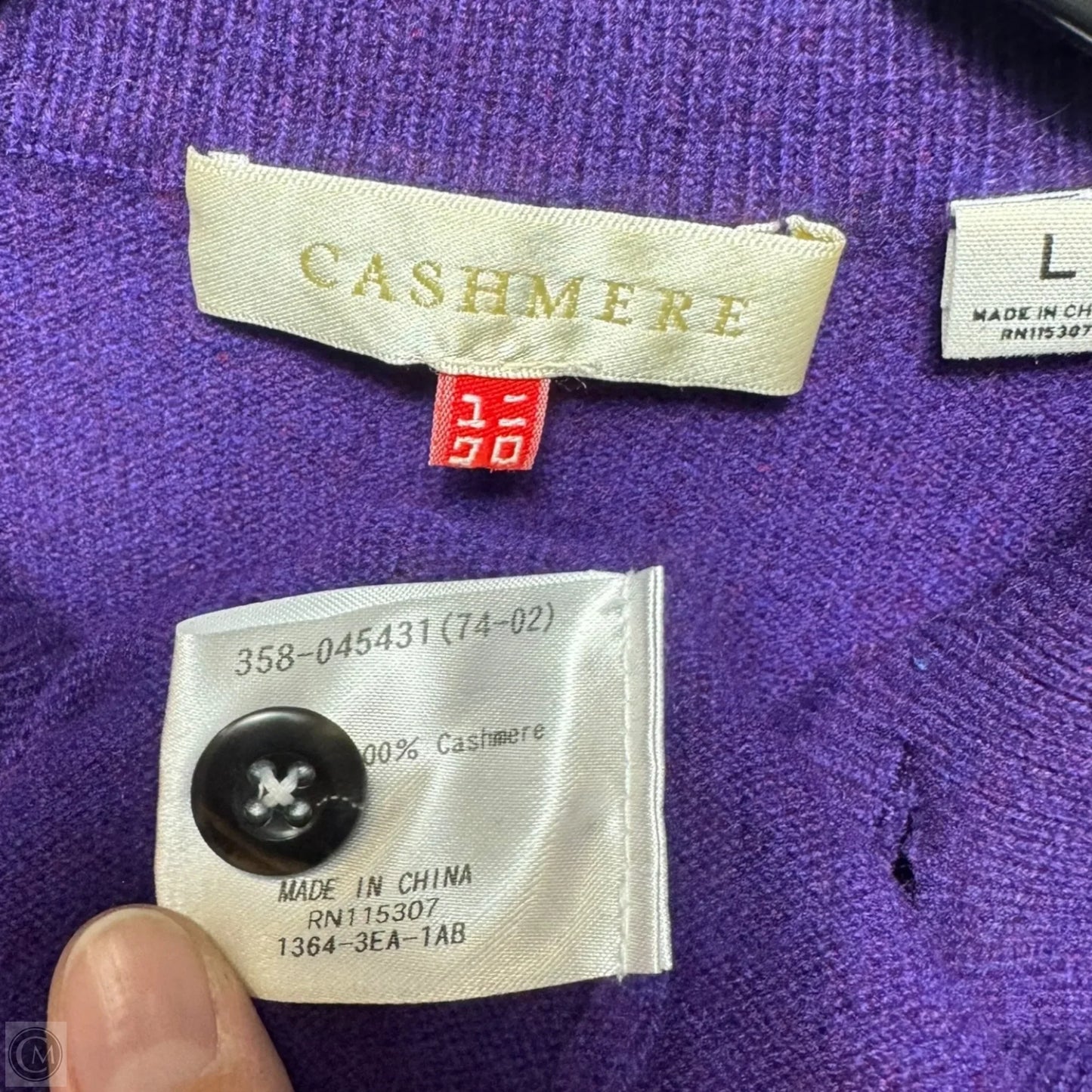 Sweater Cashmere By Uniqlo In Purple, Size: L