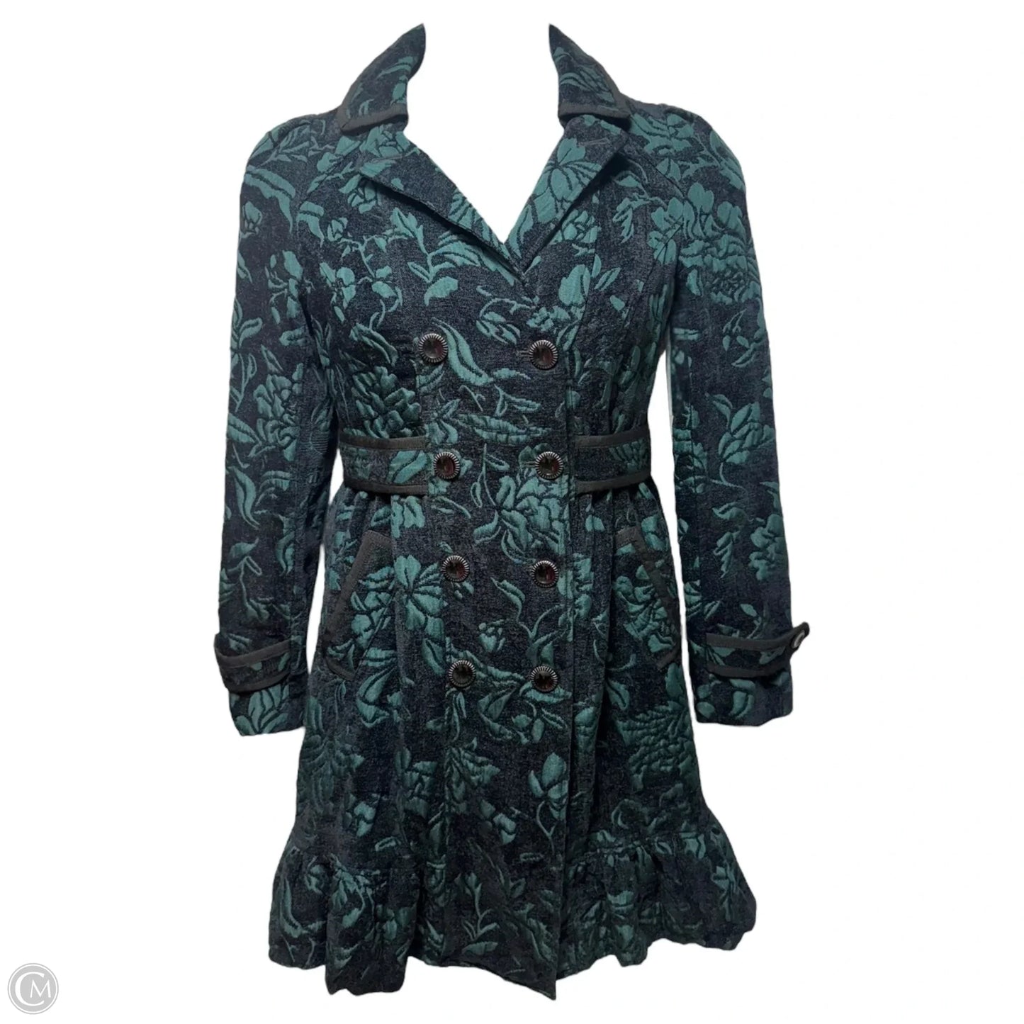 Jacquard Coat By Elevenses In Teal, Size: 8