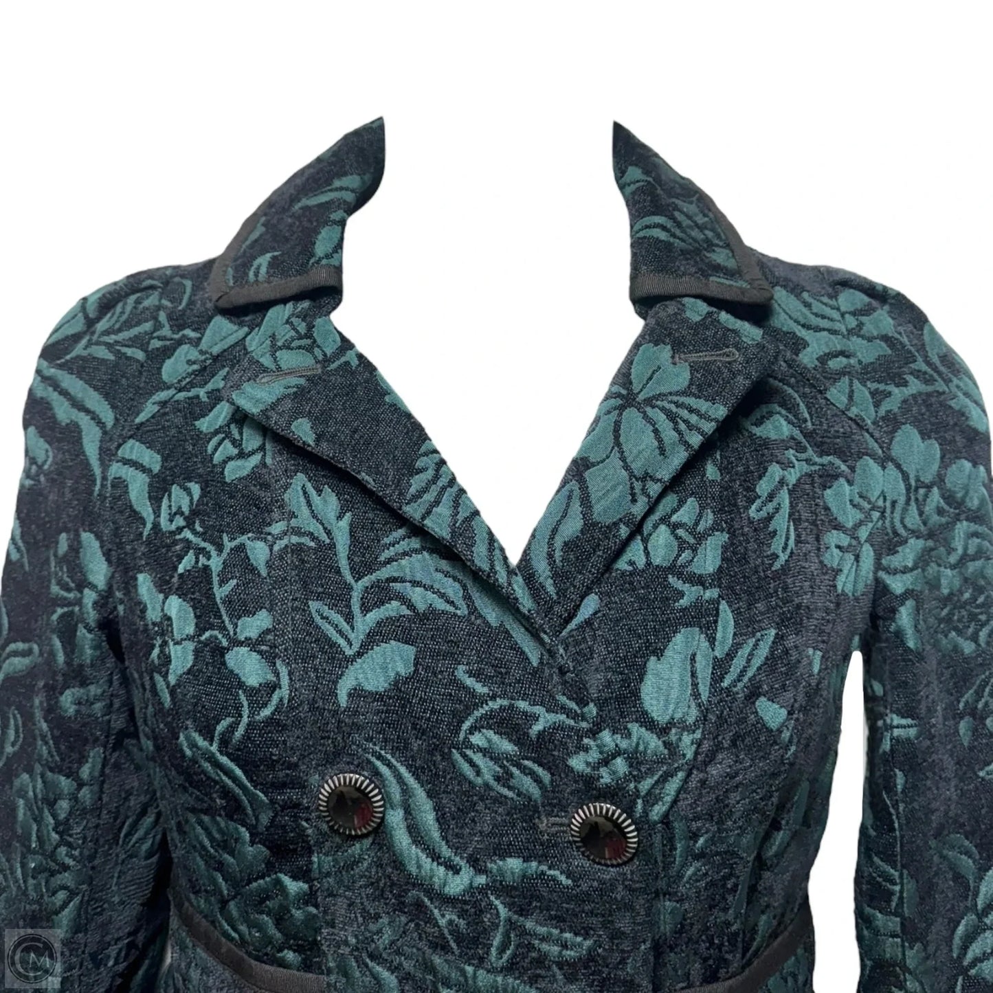 Jacquard Coat By Elevenses In Teal, Size: 8