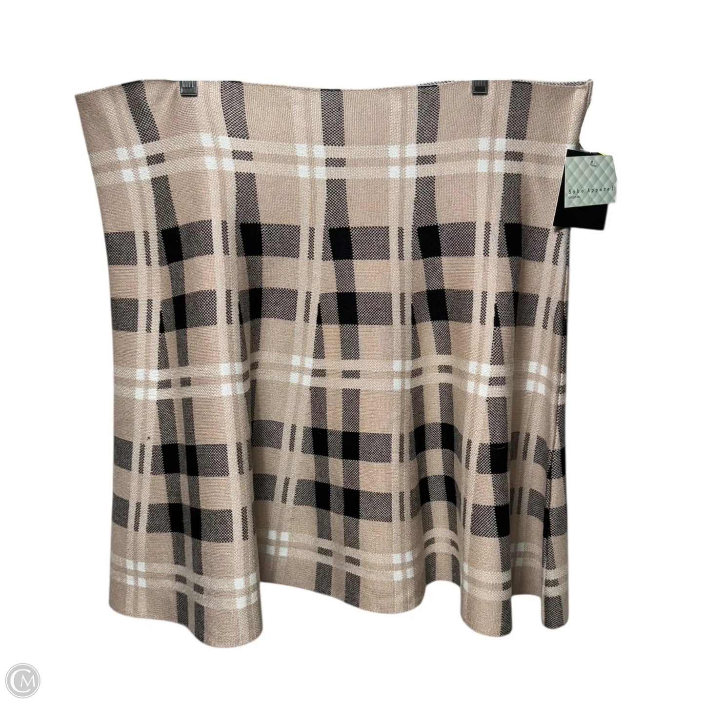 Knit Skirt Mini & Short By Soho Apparel In Plaid Pattern, Size: 3x