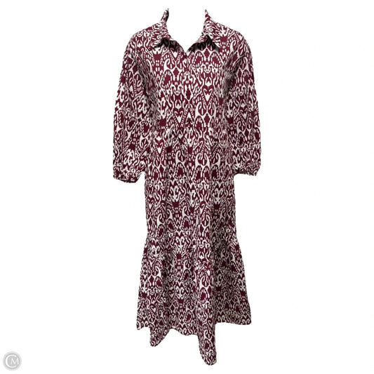 Dress Casual Midi By Maeve In Red & White, Size: Xs