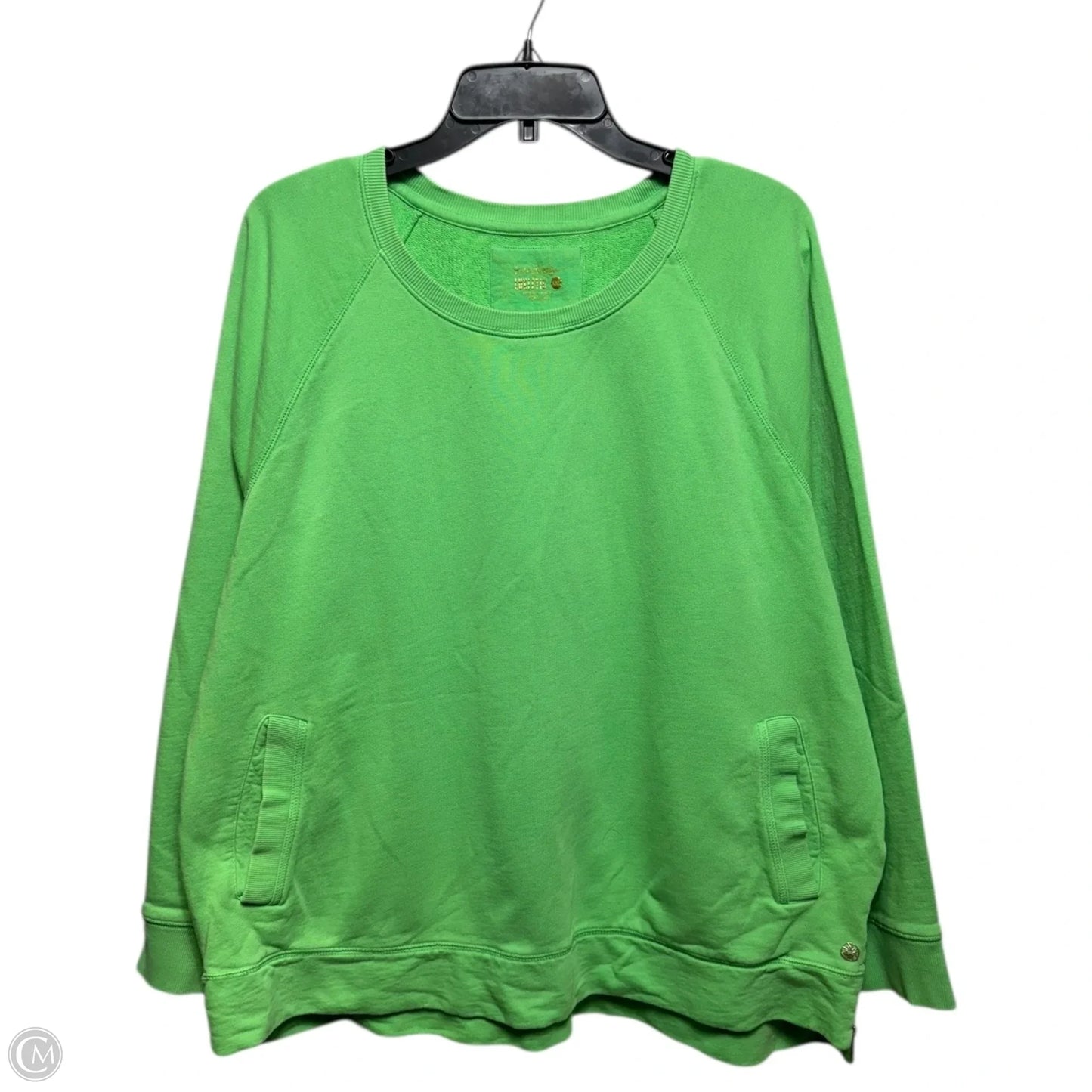 Luxletic Beachcomber Pullover Sweatshirt Designer By Lilly Pulitzer In Patina Green, Size: XXL
