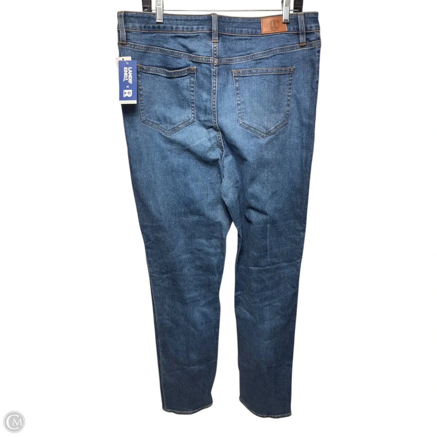 Jeans Straight By Lands End In Blue Denim, Size: 16