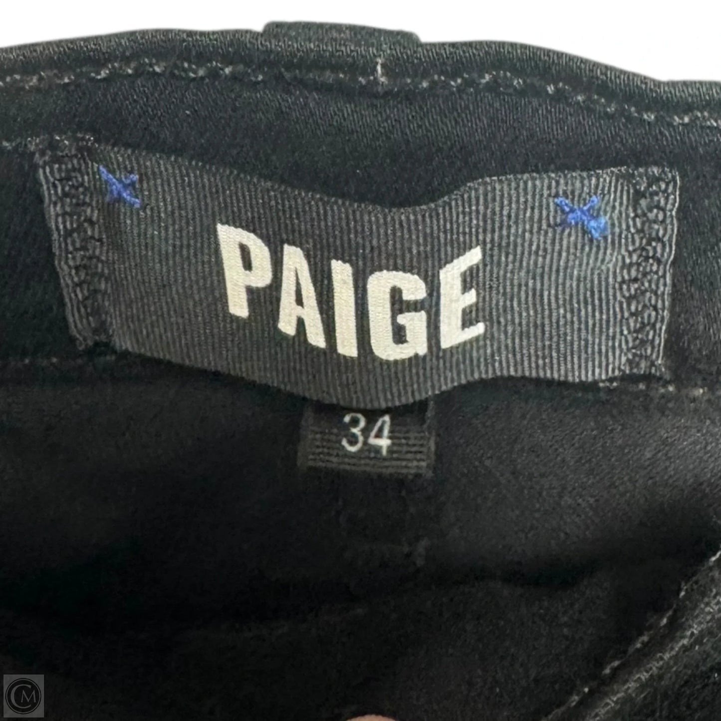 Jeans Straight By Paige In Black, Size: 34