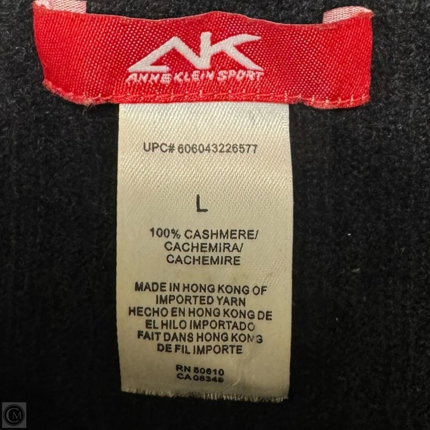 Cable Knit Sweater Cashmere By Anne Klein In Black, Size: L