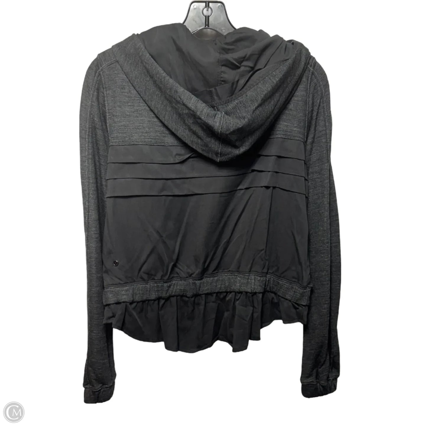 Hooded Athletic Jacket By Lululemon In Grey, Size: 8