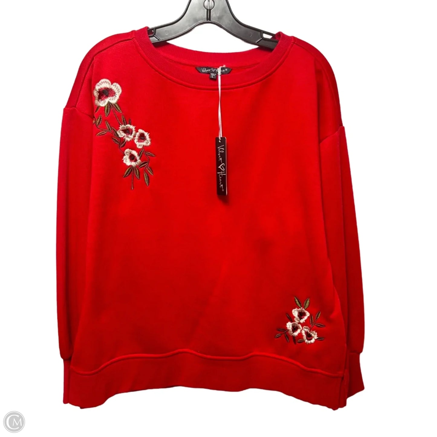Embroidered Sweatshirt Crewneck By Velvet Heart In Red, Size: L