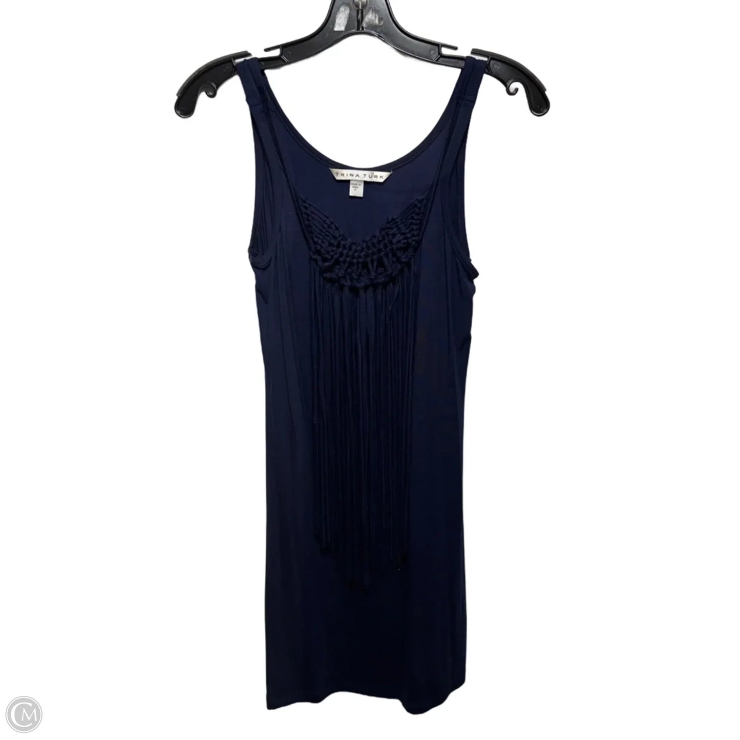 Althea Fringe Tank Dress By Trina Turk In Navy, Size: S