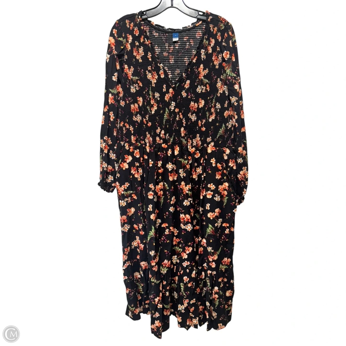Smocked Dress Casual Maxi By Old Navy In Floral Print, Size: 2x