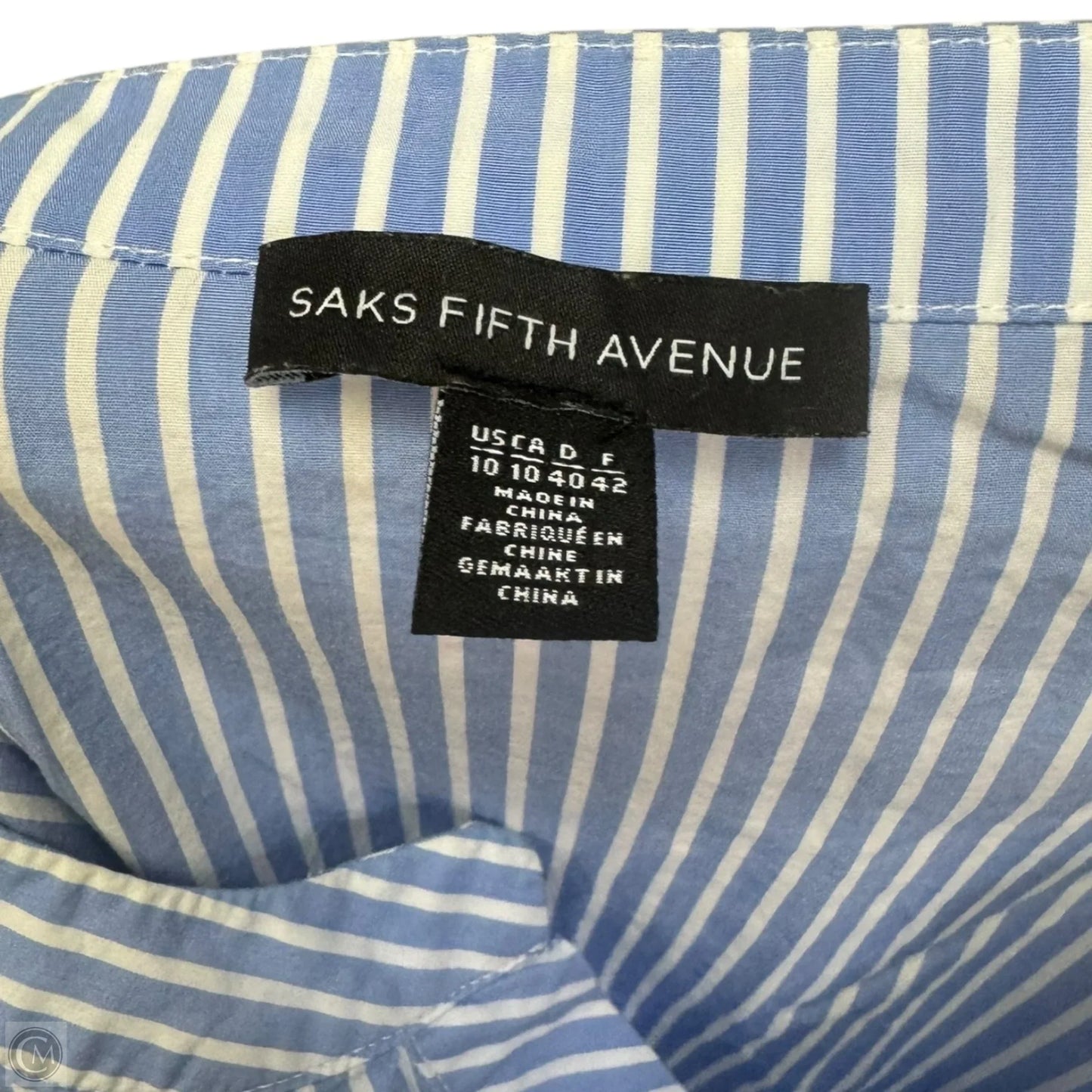 Dress Casual Midi By Saks Fifth Avenue In Striped Pattern, Size: 10