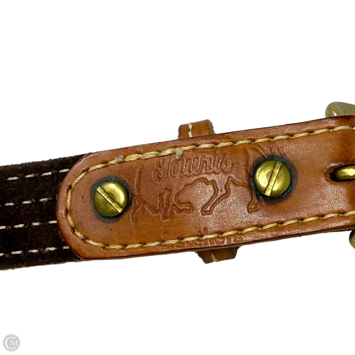 Stitched Think Leather Belt By Taurus, Size: Medium