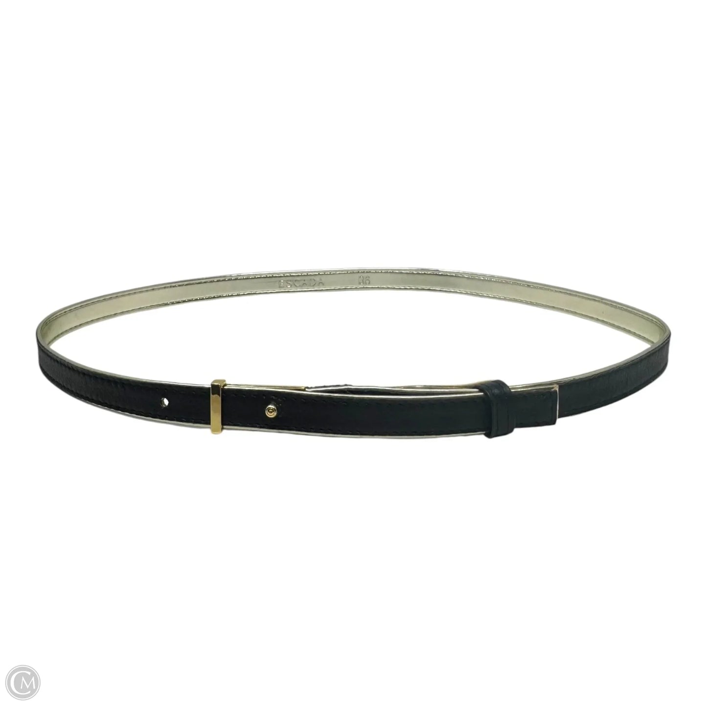 Slim Leather Belt Designer By Escada, Size: Small