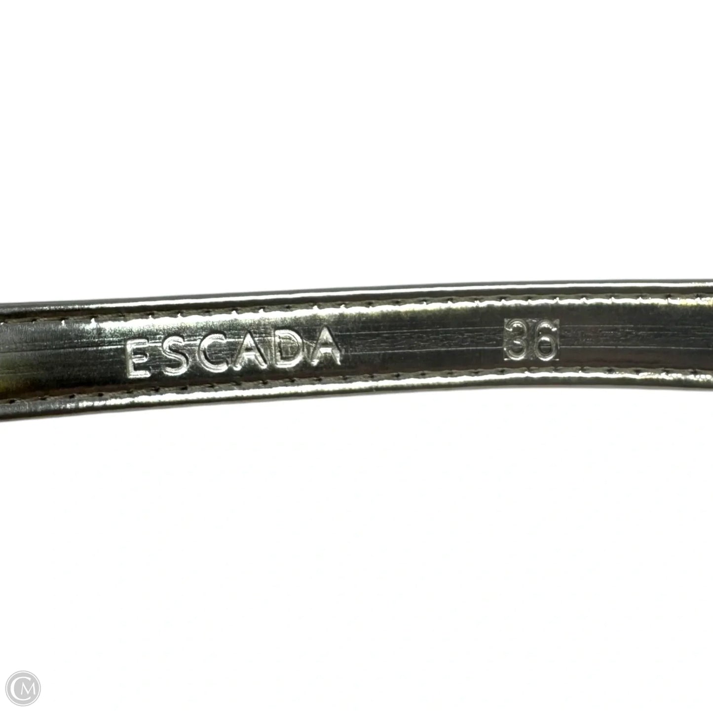 Slim Leather Belt Designer By Escada, Size: Small