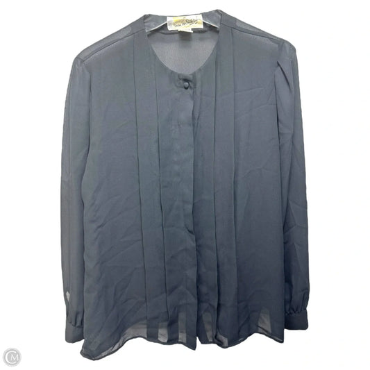 Pleat Front Blouse Designer By Diane Von Furstenberg In Black, Size: 12