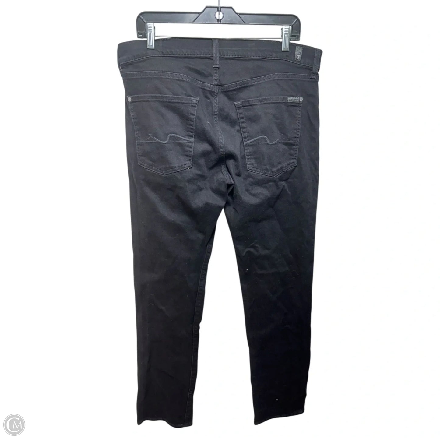 Jeans Straight By 7 For All Mankind In Black Denim, Size: 18