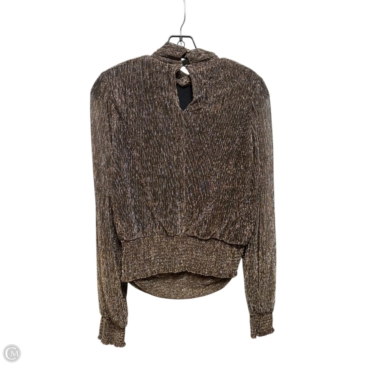 Metallic Top Long Sleeve By Joie In Bronze, Size: M