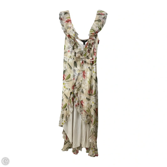 Alyssa Maxi Wrap Dress By Lipsy X Abbey Clancy In Nude Floral, Size: 2