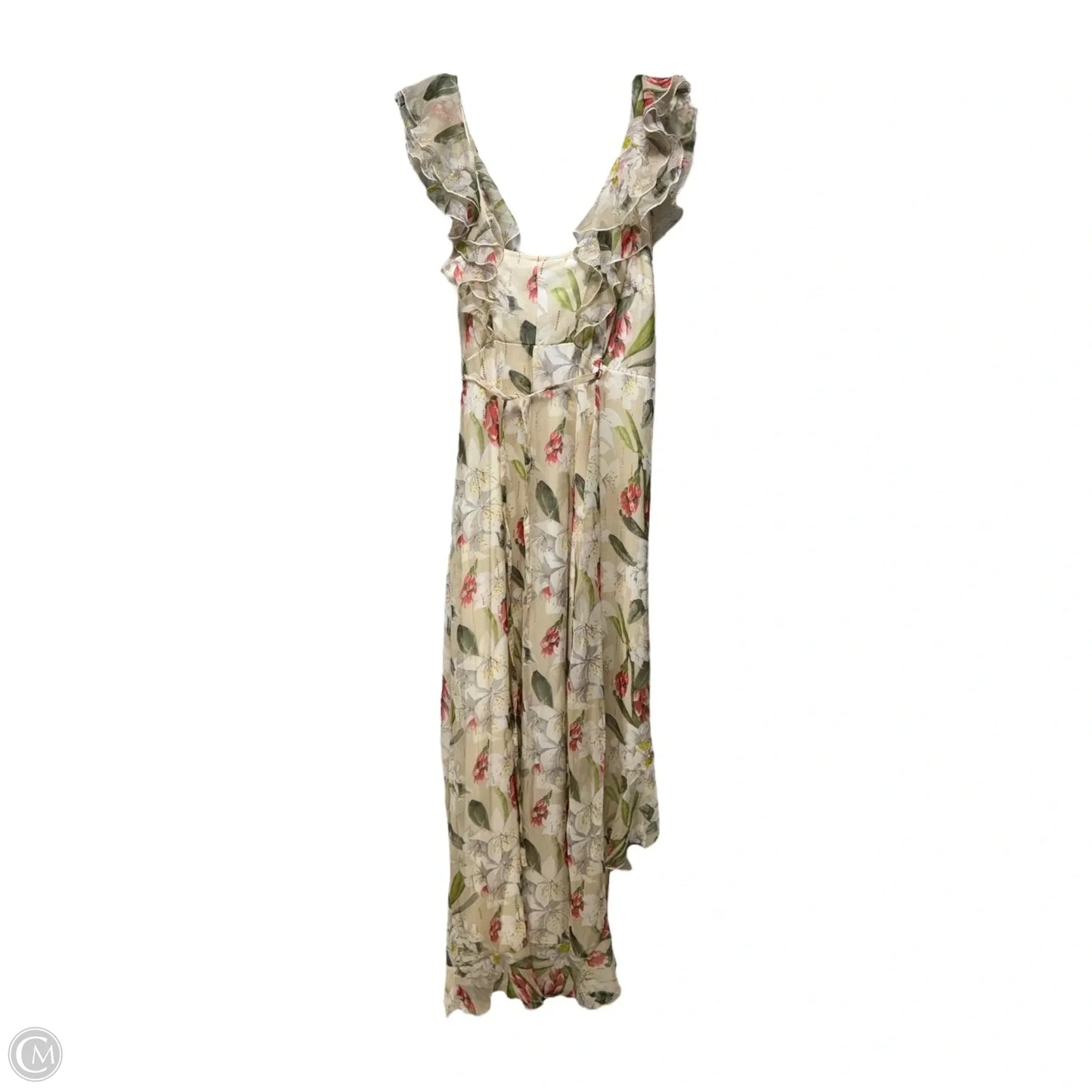 Alyssa Maxi Wrap Dress By Lipsy X Abbey Clancy In Nude Floral, Size: 2
