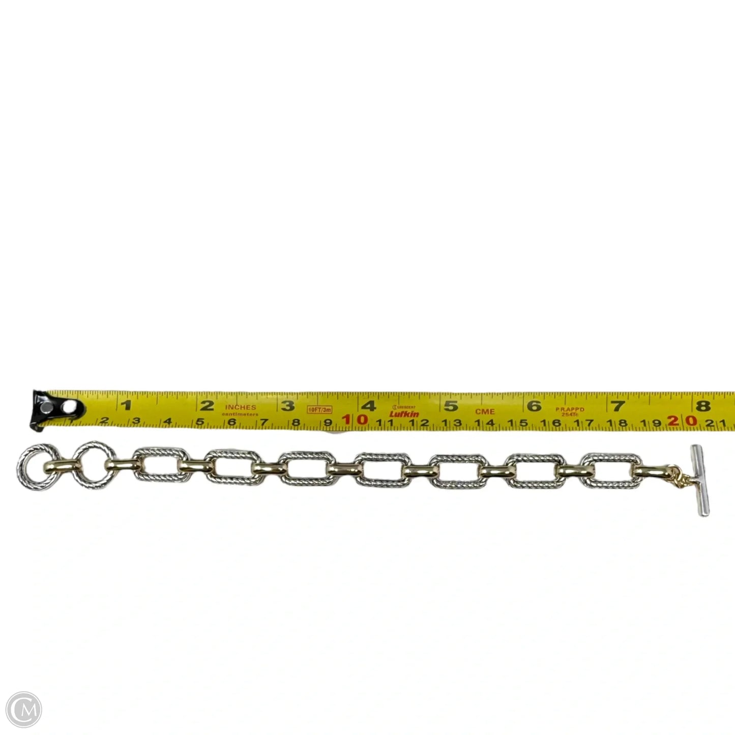Two Tone Link Bracelet Designer By Unbranded