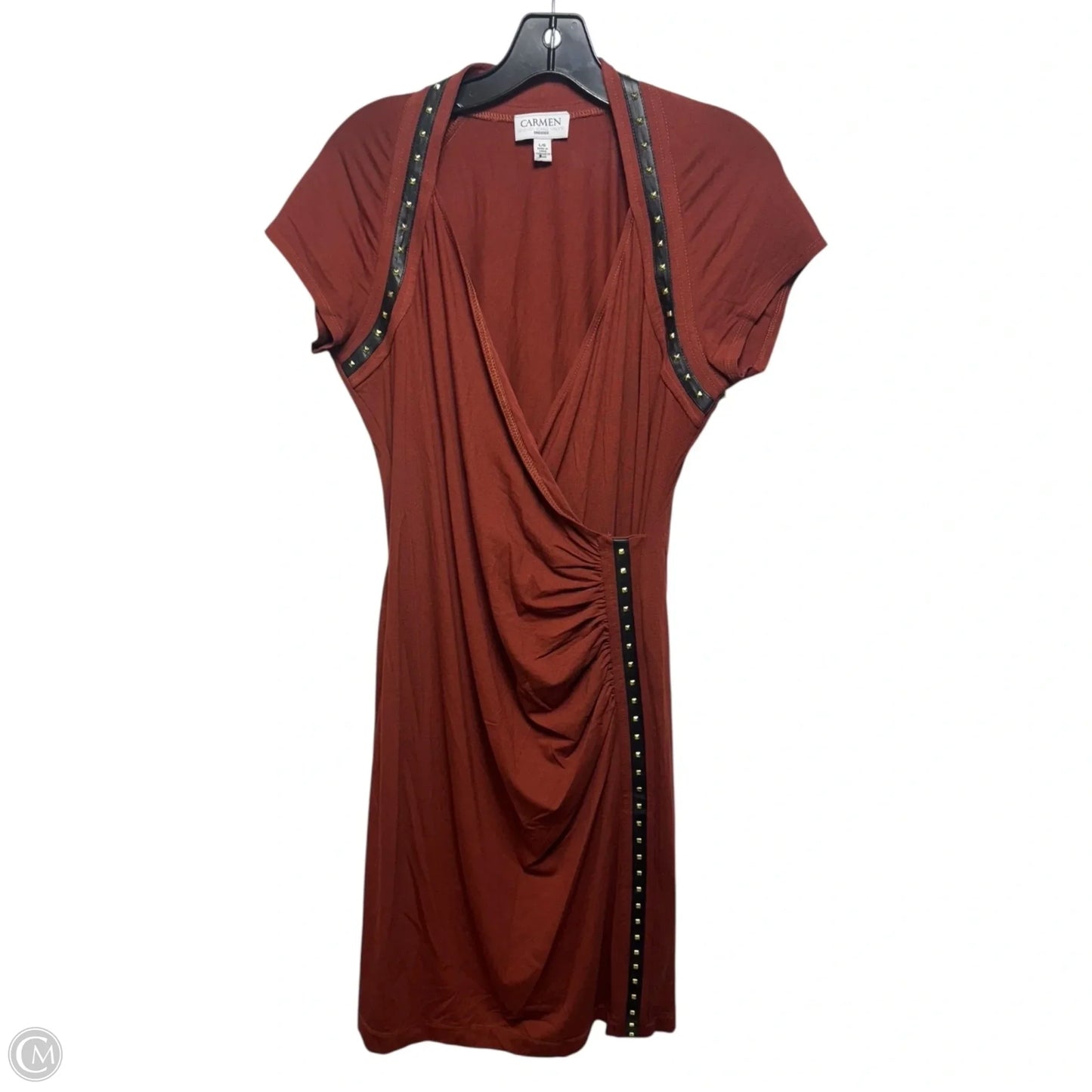Dress Casual Midi By Carmen By Carmen Marc Valvo In Brown, Size: L
