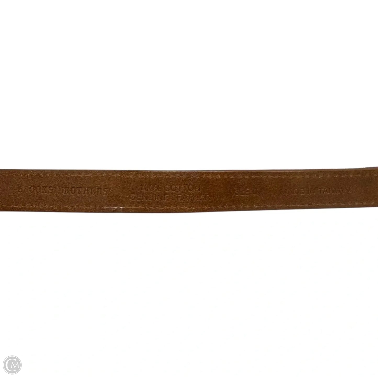 Plaid & Leather Belt By Brooks Brothers, Size: Large