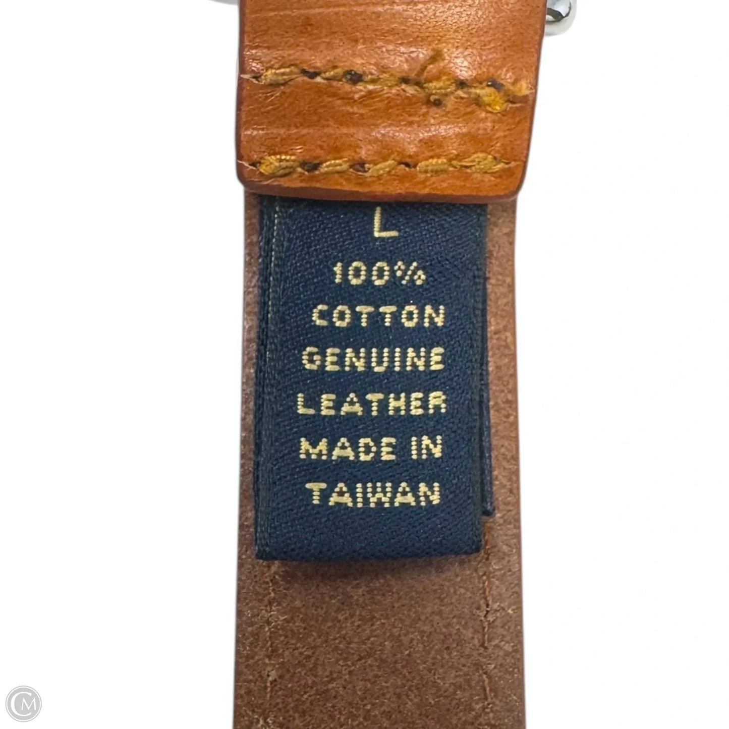 Plaid & Leather Belt By Brooks Brothers, Size: Large
