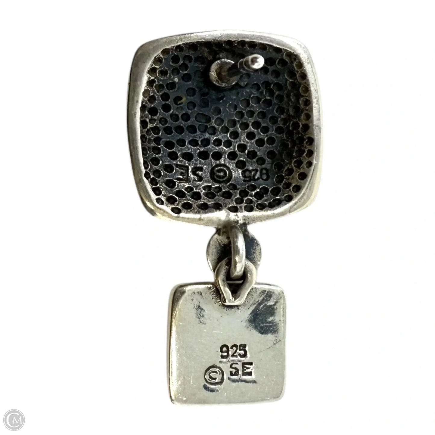 925 Sterling Silver & Onyx Dangle Earrings By SE