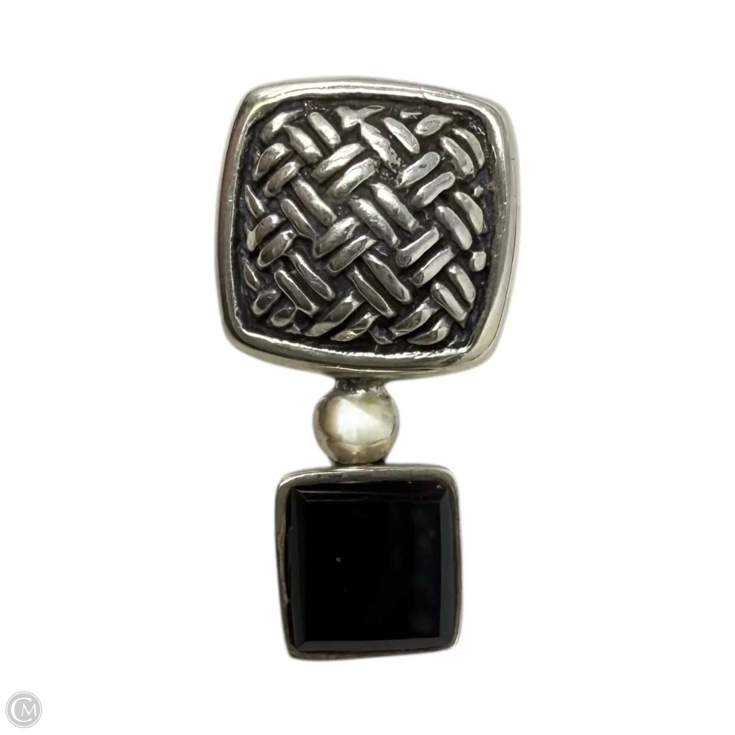 925 Sterling Silver & Onyx Dangle Earrings By SE