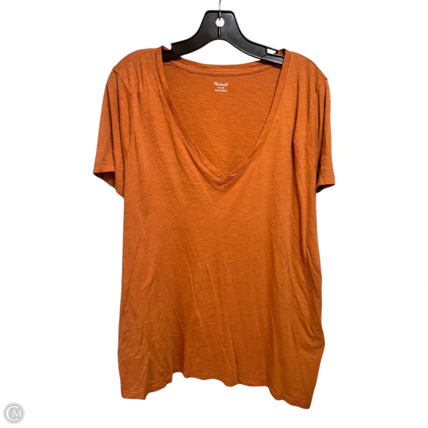 Top Short Sleeve By Madewell In Orange, Size: 2x