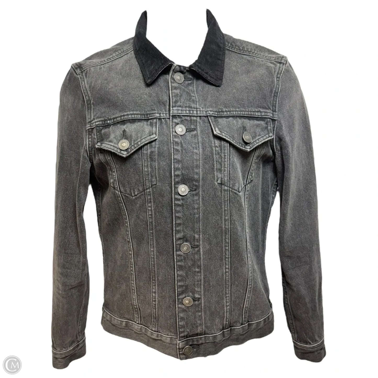 Jacket Designer By All Saints In Black Denim, Size: M