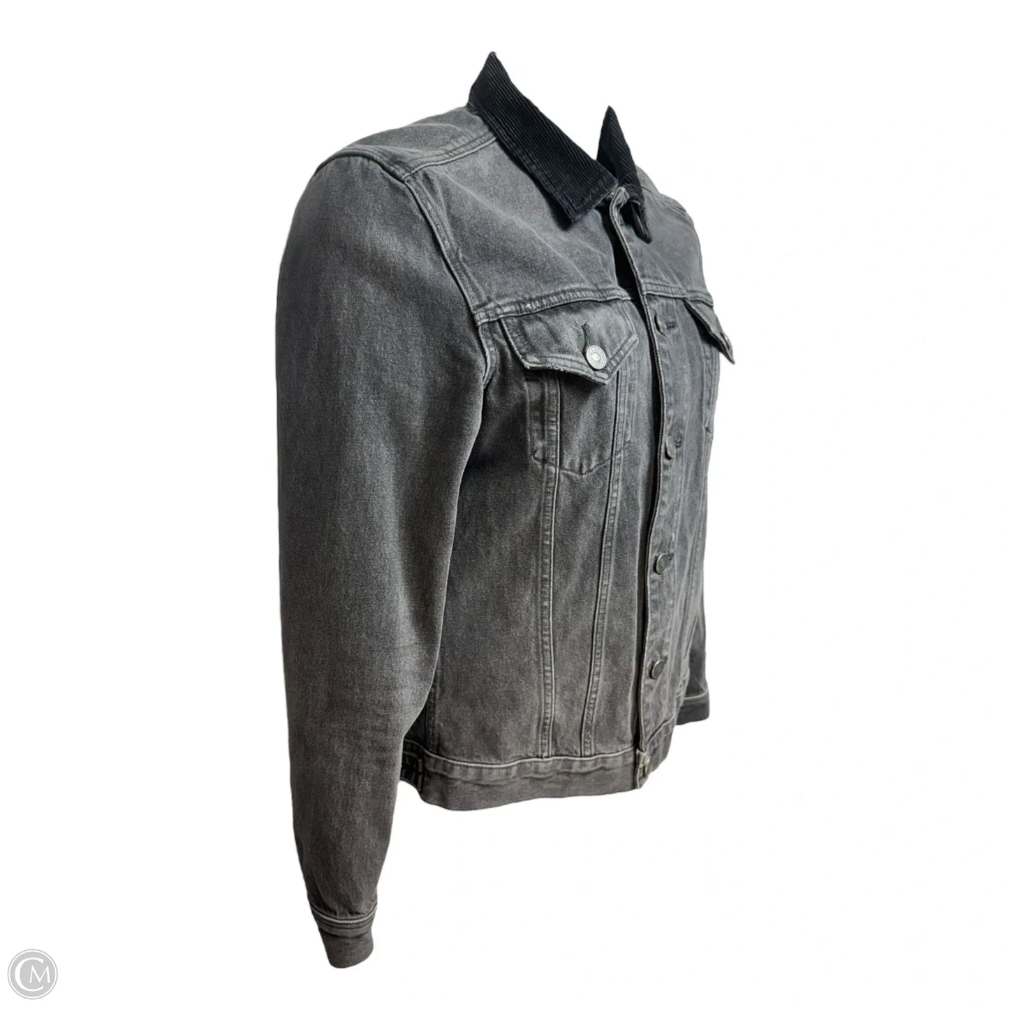 Jacket Designer By All Saints In Black Denim, Size: M