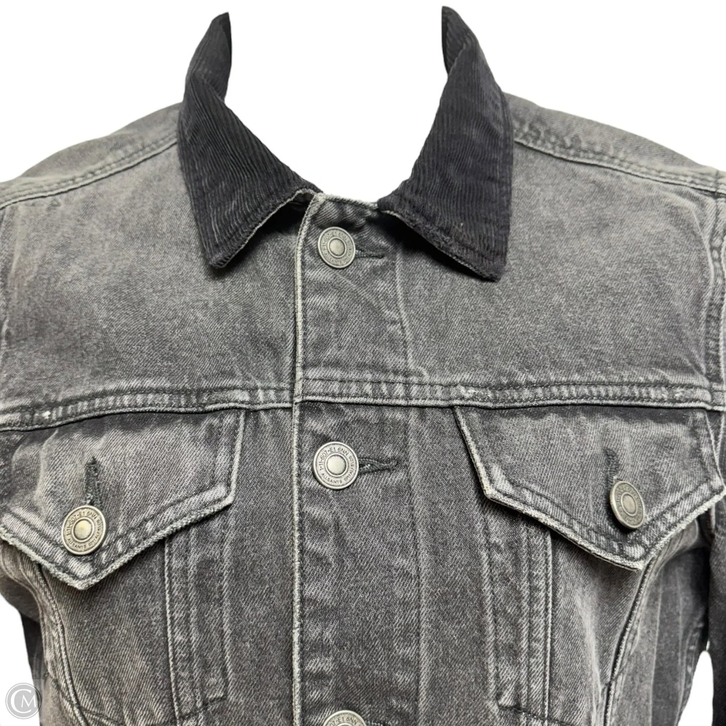 Jacket Designer By All Saints In Black Denim, Size: M