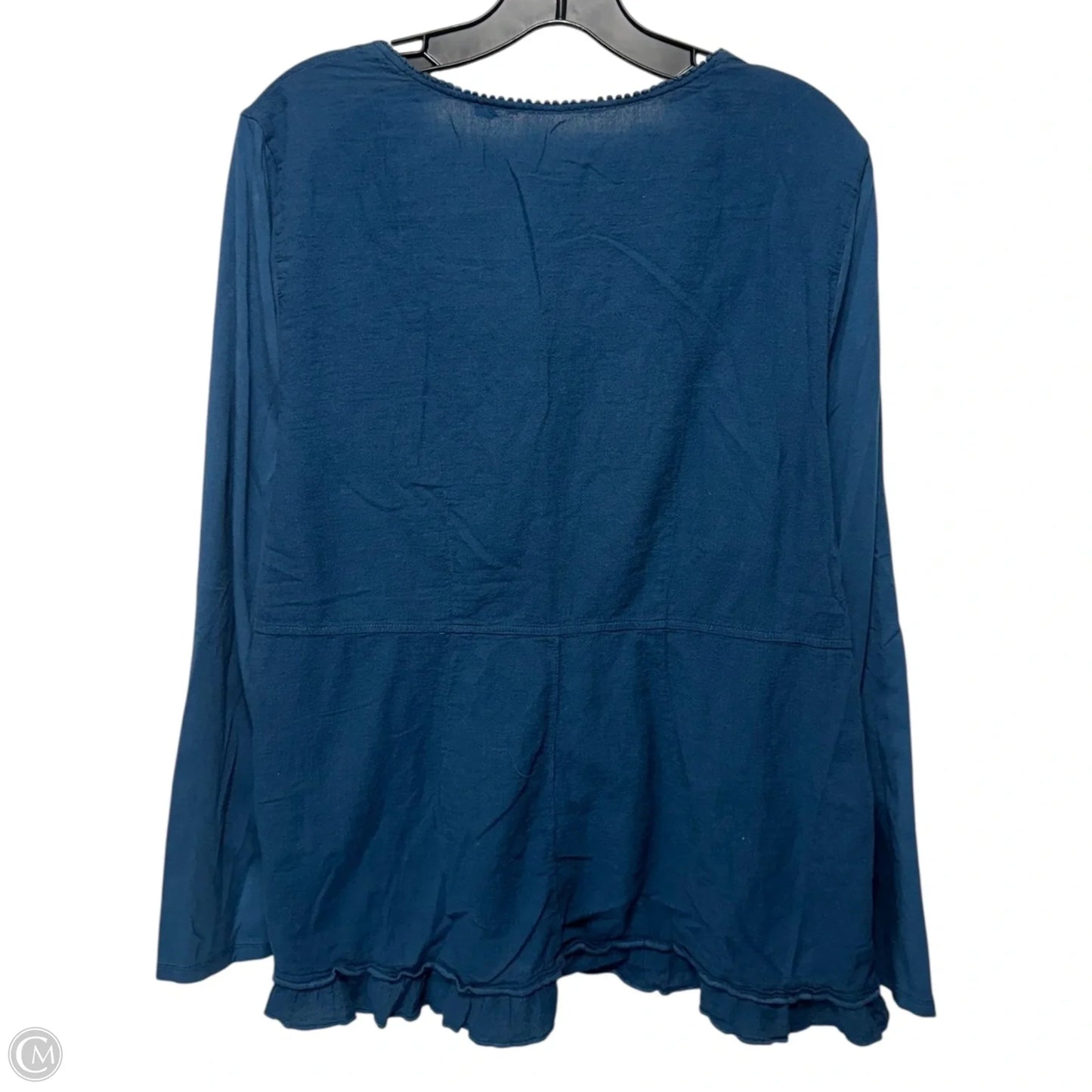 Top Long Sleeve By Soft Surroundings In Teal, Size: Xl
