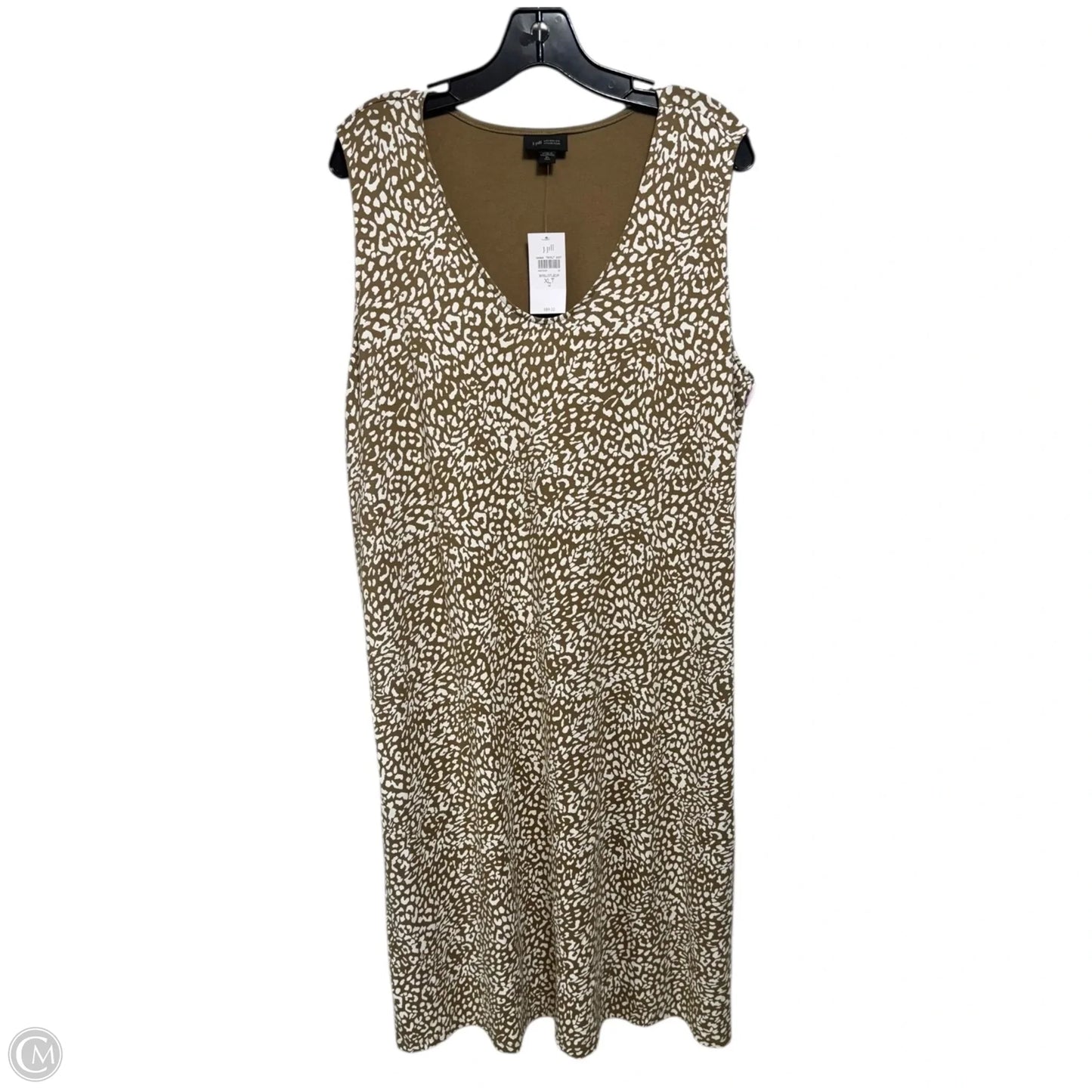 Leopard Dress Casual Midi By J. Jill In Brown & Cream, Size: Xl