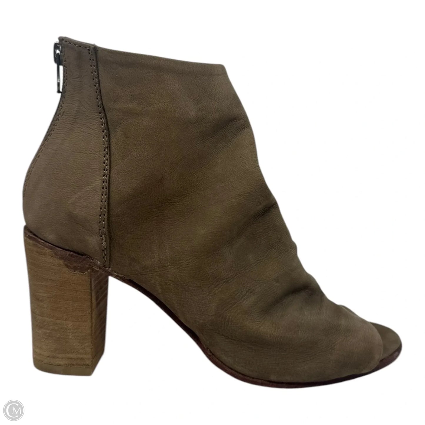Clear Water Peep Toe Shoes Heels Block By Free People In Tan, Size: 8