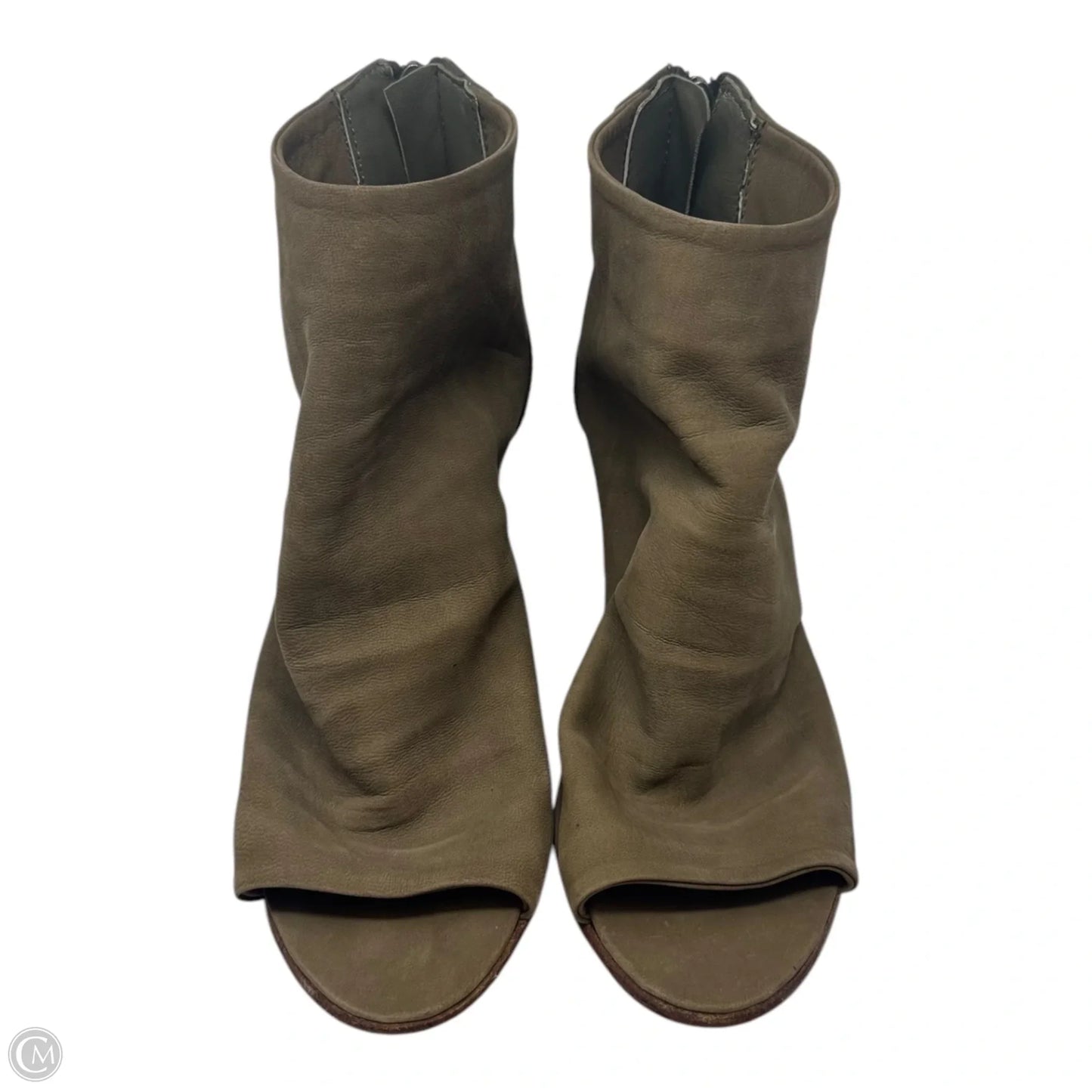 Clear Water Peep Toe Shoes Heels Block By Free People In Tan, Size: 8